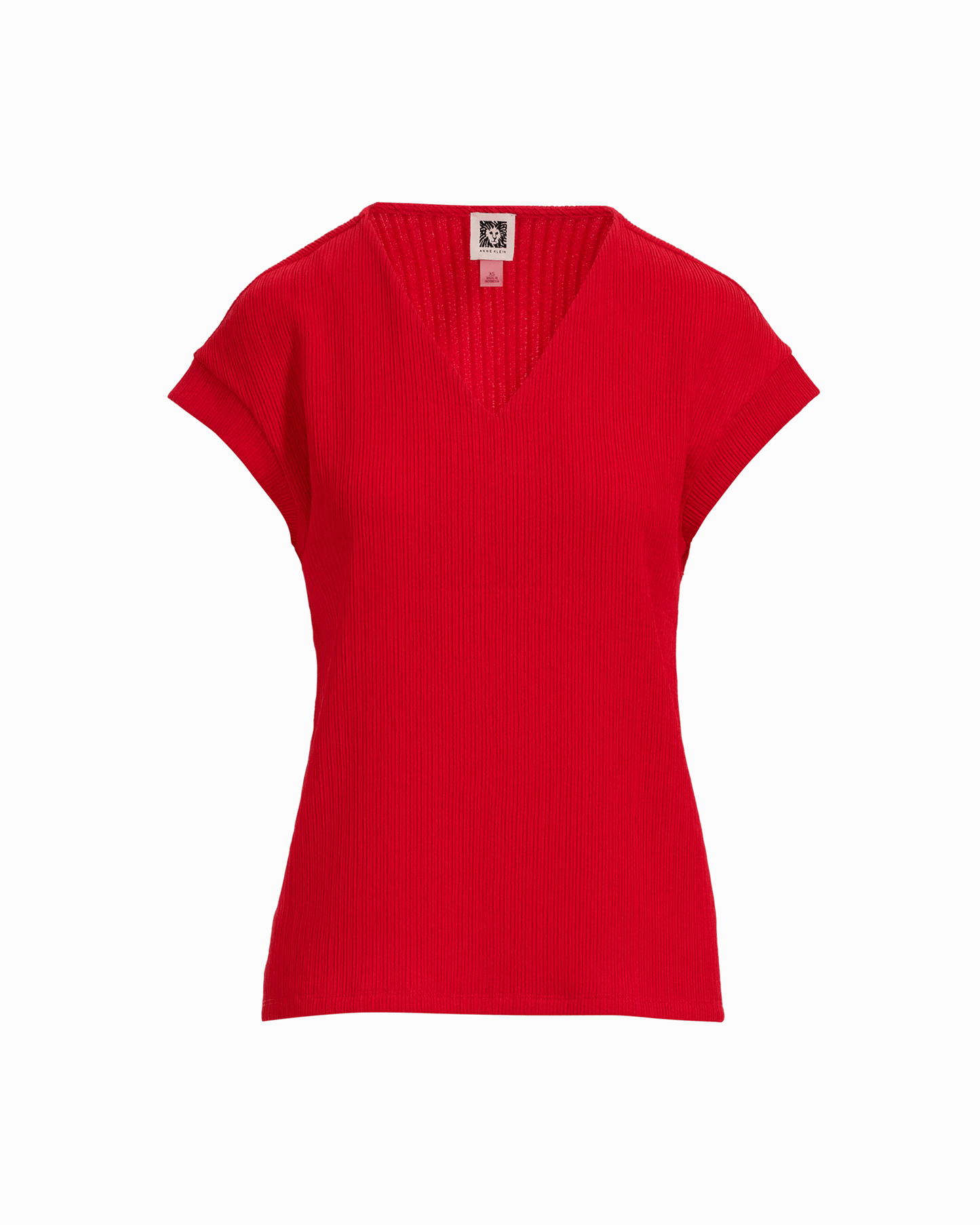 Anne Klein Extended Shoulder V-Neck Knit Top