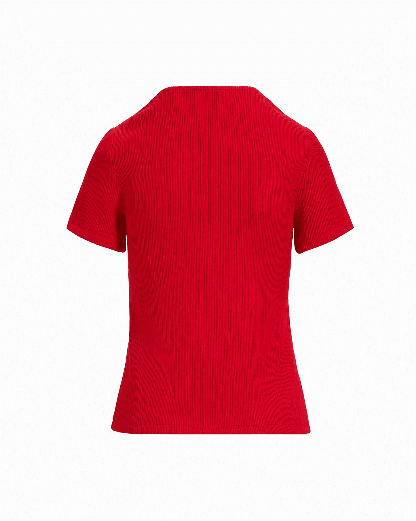 Anne Klein Short Sleeve V-Neck Knit Top in BEGONIA RED
