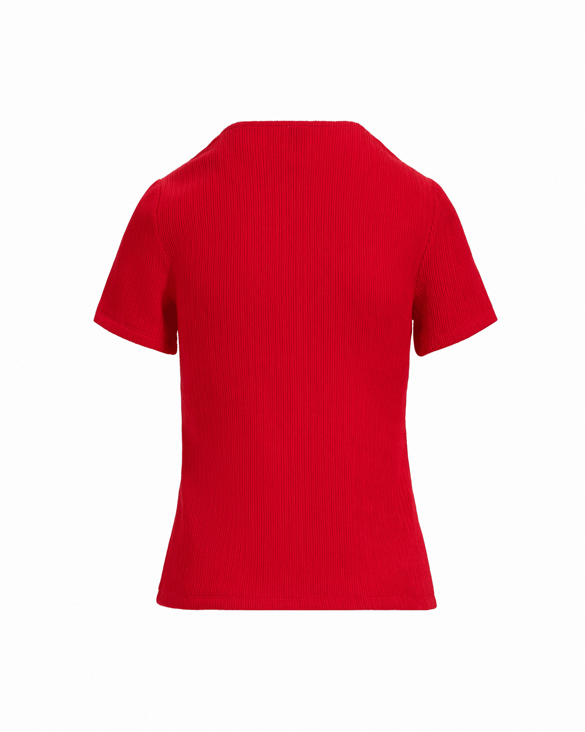 Anne Klein Short Sleeve V-Neck Knit Top in BEGONIA RED