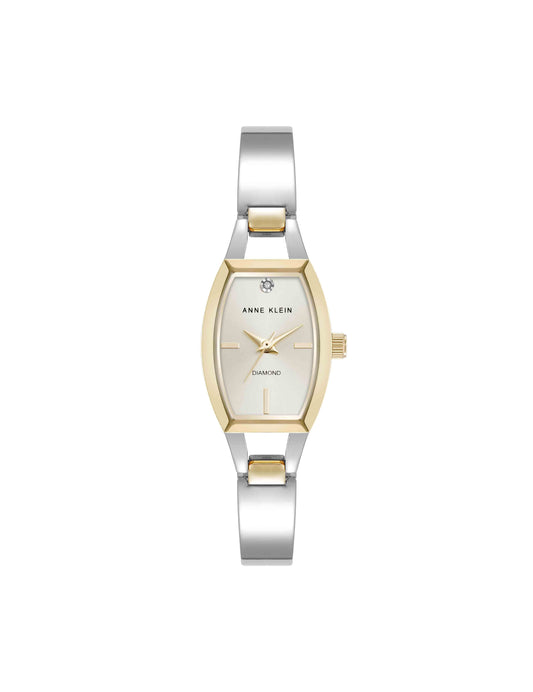 Anne Klein Cushion Case Bangle Watch with Diamond Accent