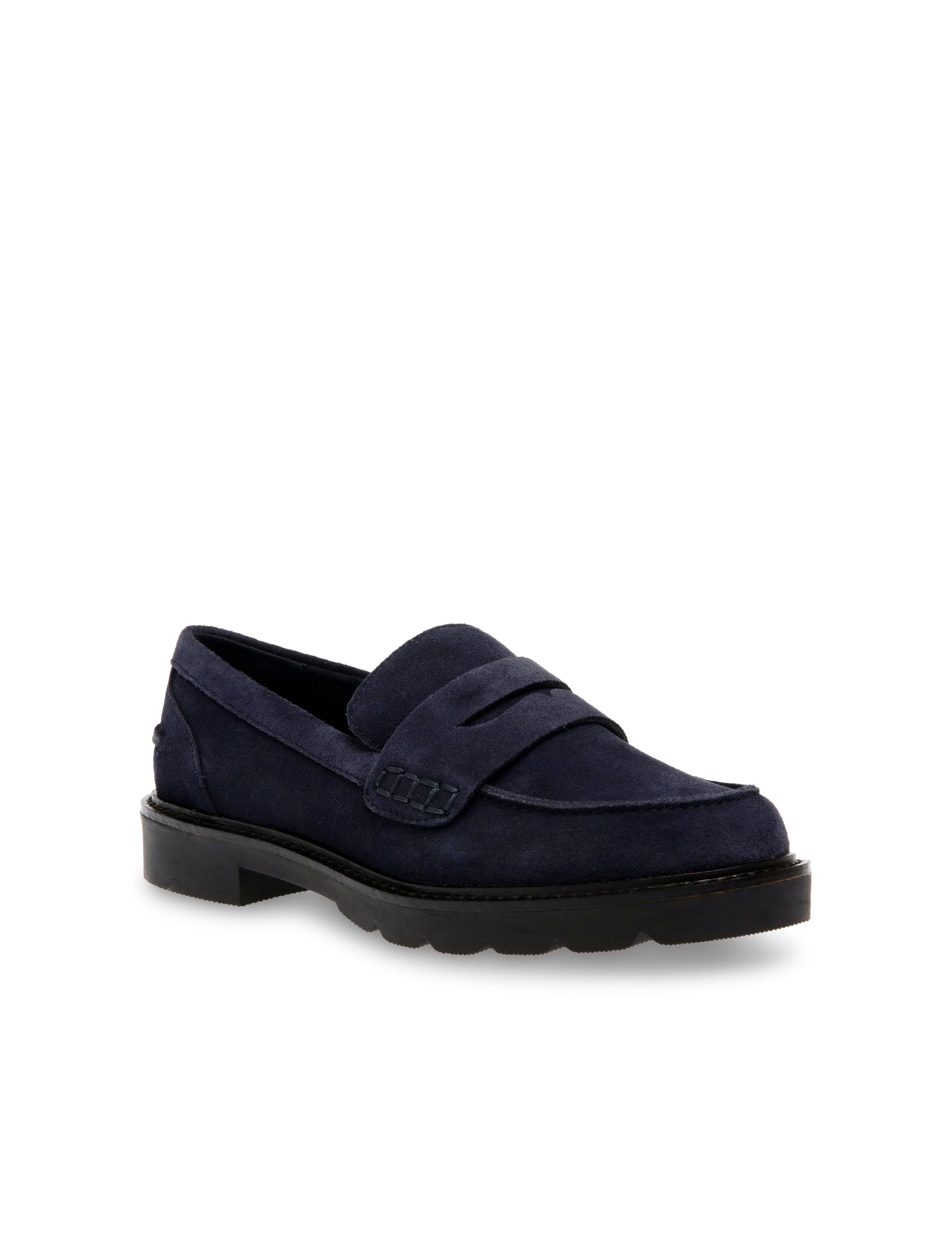 Anne Klein Emmylou Suede Loafer in Navy