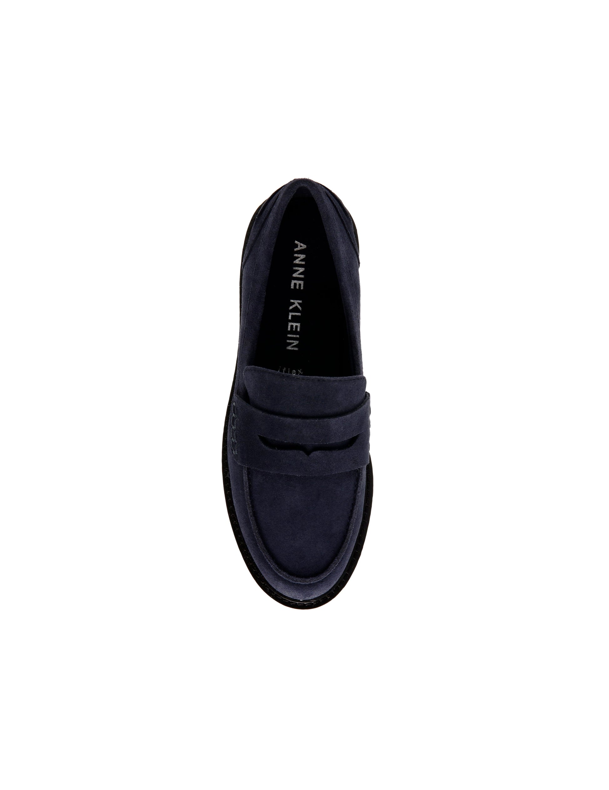 Anne Klein Emmylou Suede Loafer in Navy