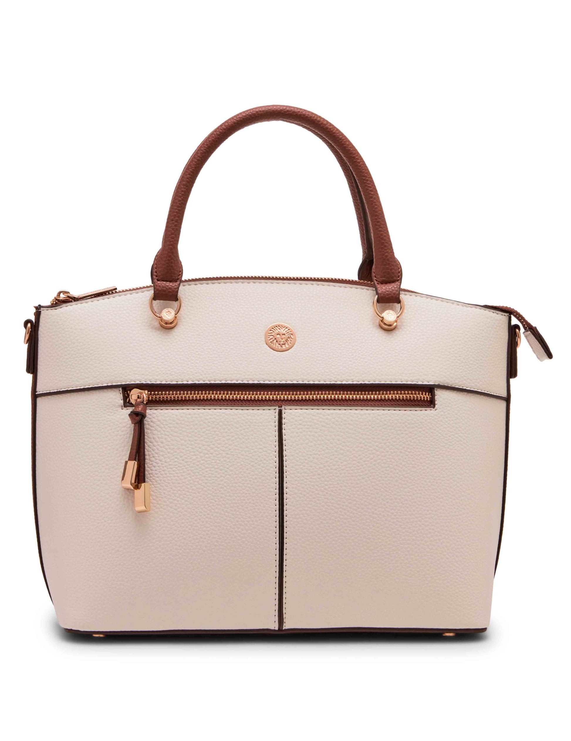 Anne Klein Dome Satchel Handbag with Crossbody Strap