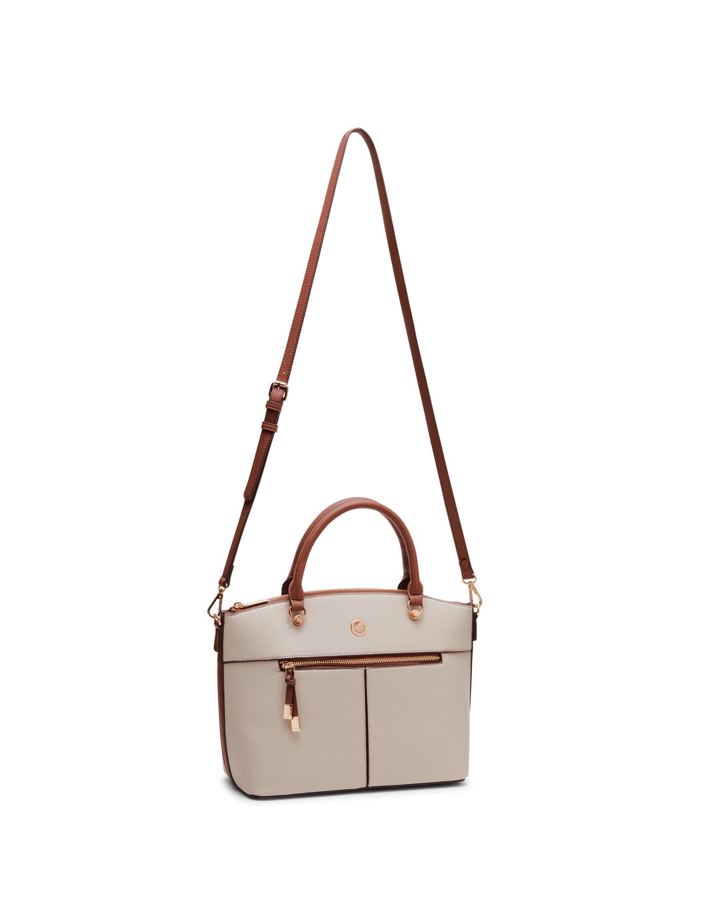 Anne Klein Dome Satchel Handbag with Crossbody Strap