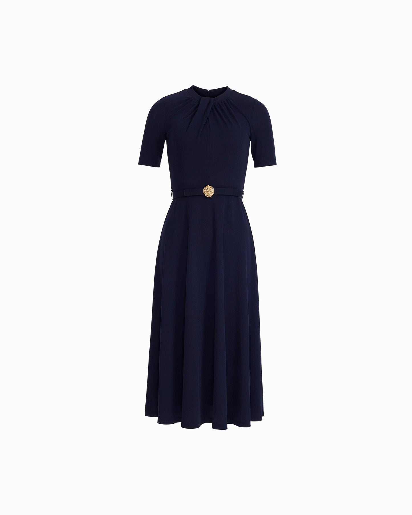 Anne Klein Twist Neck Fit and Flare Midi Dress