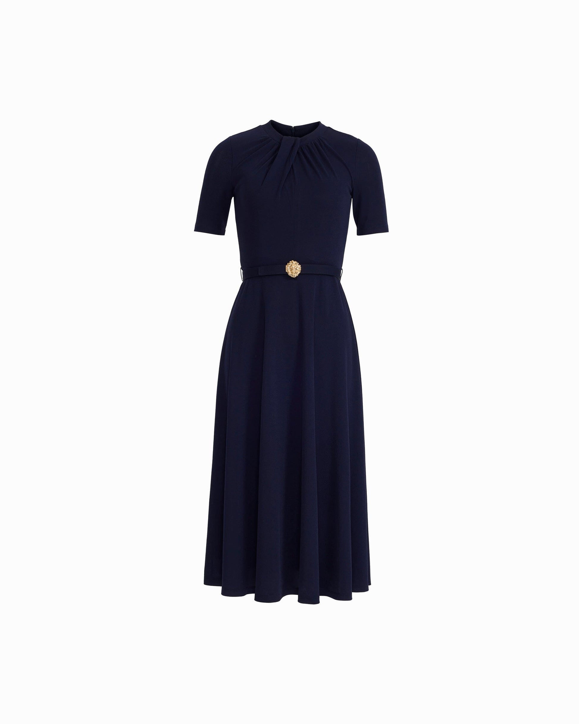 Anne Klein Twist Neck Fit and Flare Midi Dress