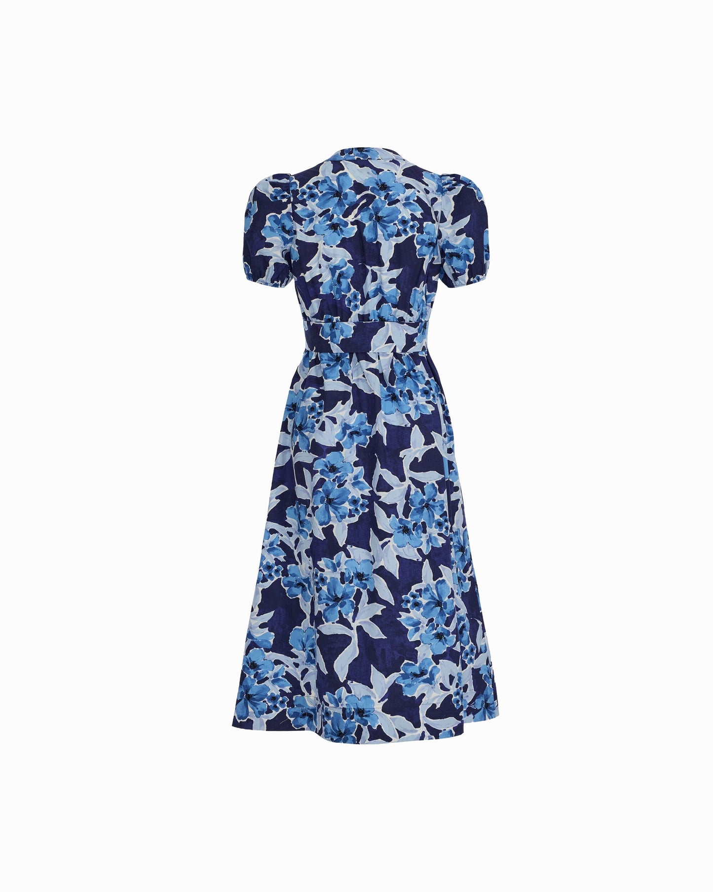 Anne Klein Puff Sleeve A-line Midi Dress
