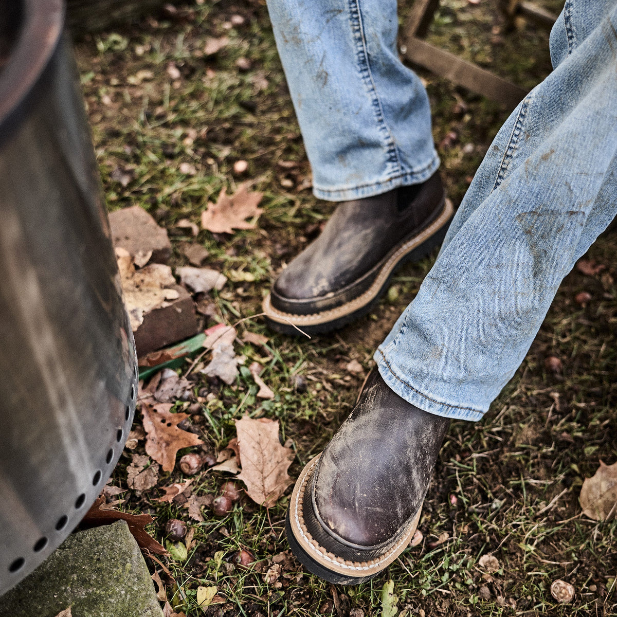 Men Georgia Giant Men's Soggy Brown Romeo Work Boot with Rubber Rand – Georgia Boot