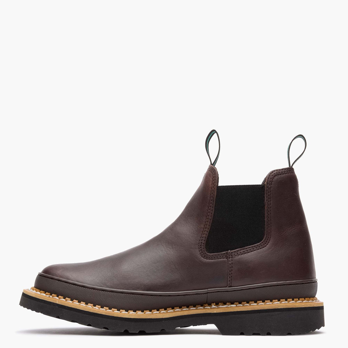Men Georgia Giant Men's Soggy Brown Romeo Work Boot with Rubber Rand – Georgia Boot