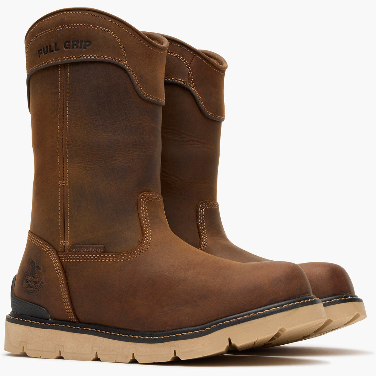 Men Georgia Boot Carbon Flex Wedge 11" Pull On Waterproof Work Boot