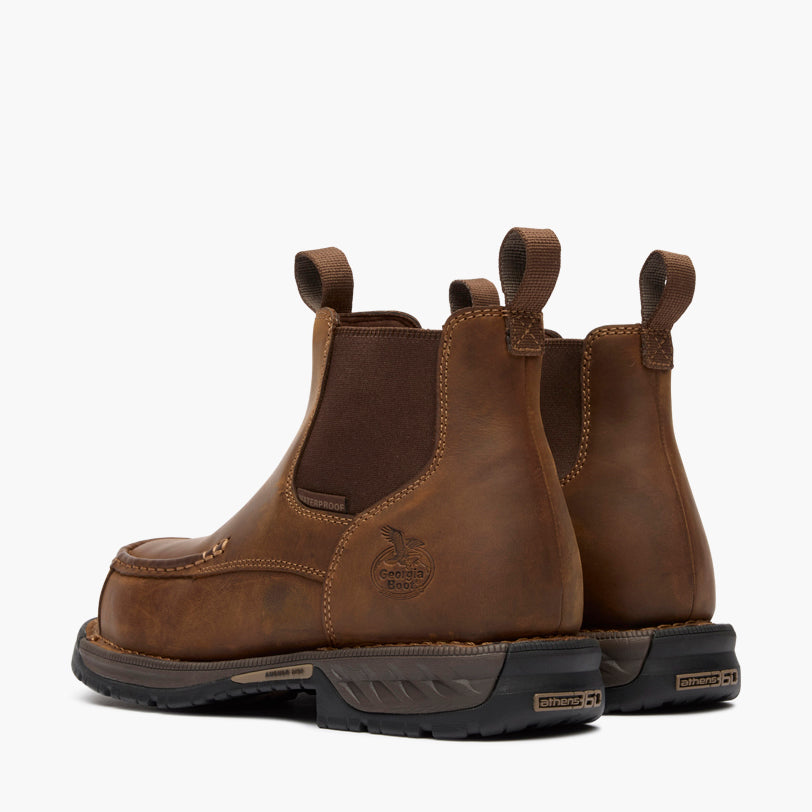 Men Georgia Boot Athens 360 Moc-Toe Chelsea Waterproof Nano Composite Toe