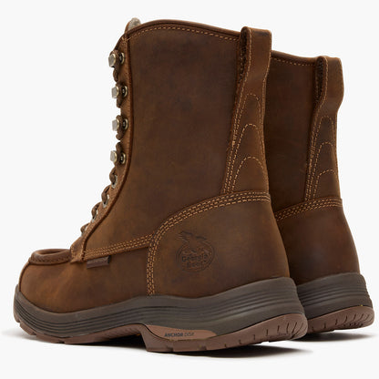 Men Georgia Boot Athens SuperLyte 8" Waterproof Side-Zip Moc Toe Work Boot