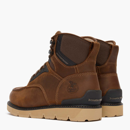 Men Georgia Boot Men's 6" Carbon Flex Wedge Waterproof Moc-Toe Work Boot