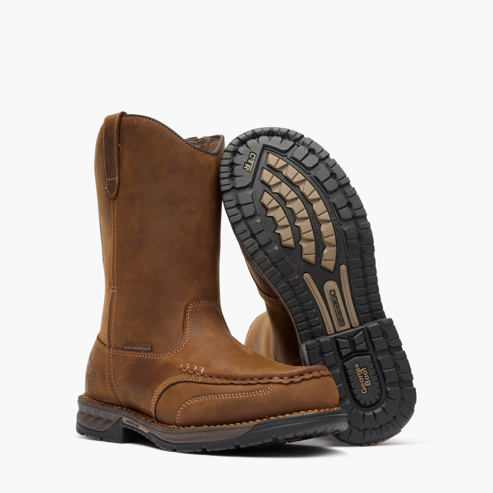 Men Georgia Boot Athens 360 11" Pull-On Waterproof Moc-Toe Nano Composite