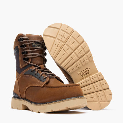 Men Georgia Boot Men's Carbon Flex 8" Moc-Toe Work Boot with Carbon Toe