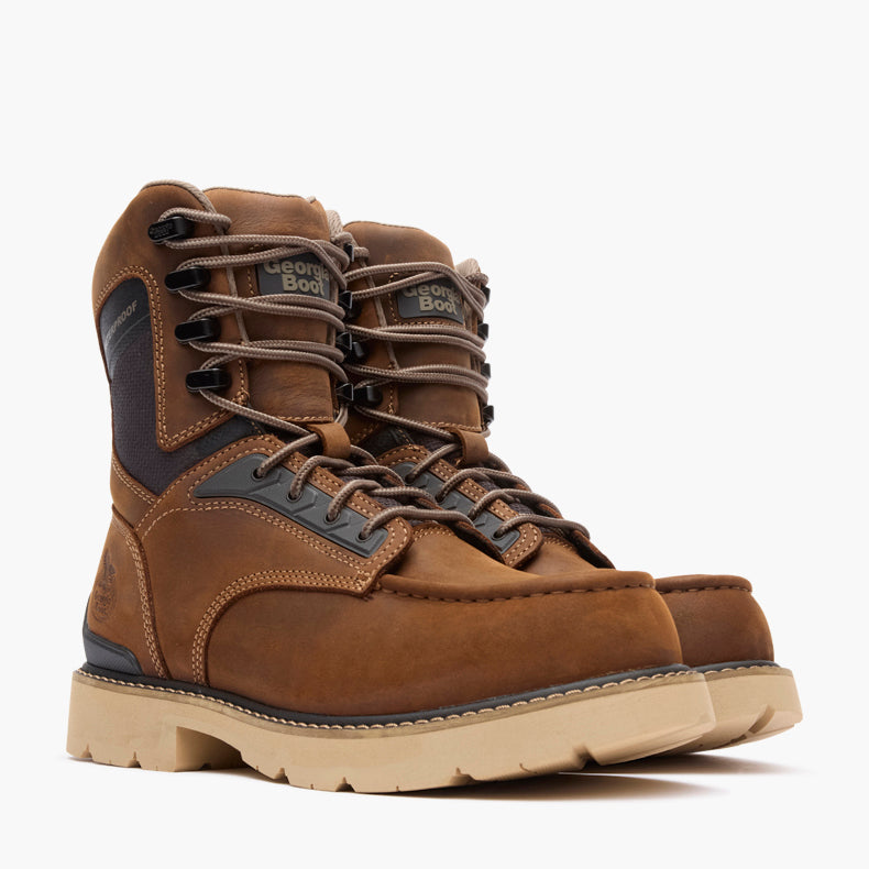 Men Georgia Boot Men's Carbon Flex 8" Moc-Toe Work Boot with Carbon Toe