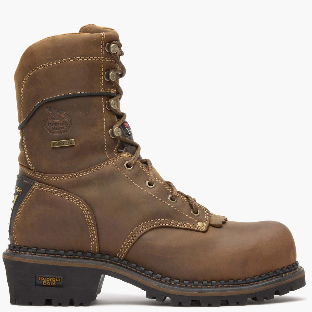 Men Georgia Boot AMP LT Logger Composite Toe Insulated Waterproof Work Boo