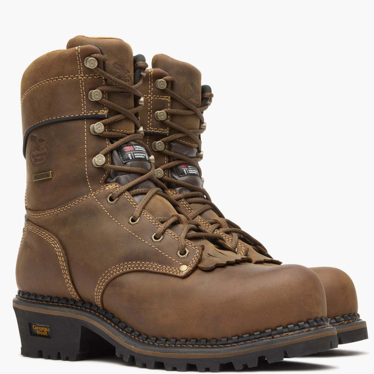 Men Georgia Boot AMP LT Logger Composite Toe Insulated Waterproof Work Boo
