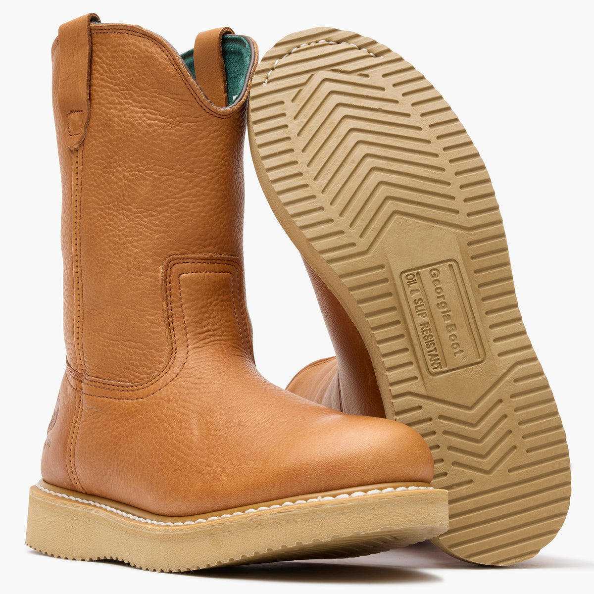 Men Georgia Boot Wedge Steel Toe Pull On Work Boot