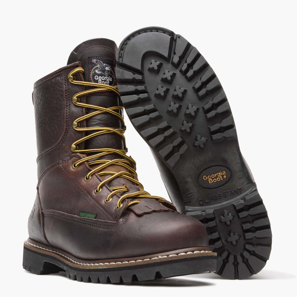 Men Georgia Boot Steel Toe Waterproof Lace-To-Toe Work Boot