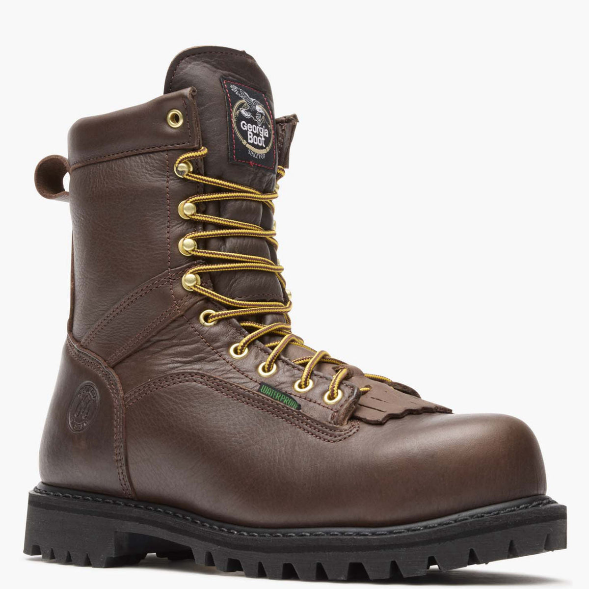 Men Georgia Boot Lace-to-Toe Steel Toe Waterproof Work Boot