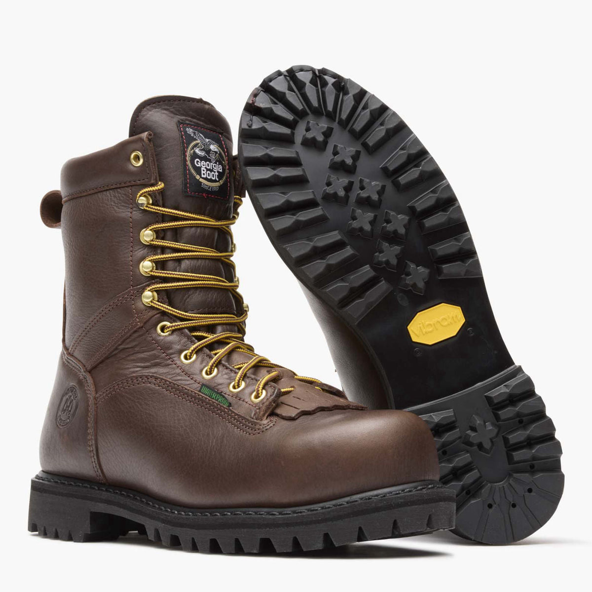 Men Georgia Boot Lace-to-Toe Steel Toe Waterproof Work Boot
