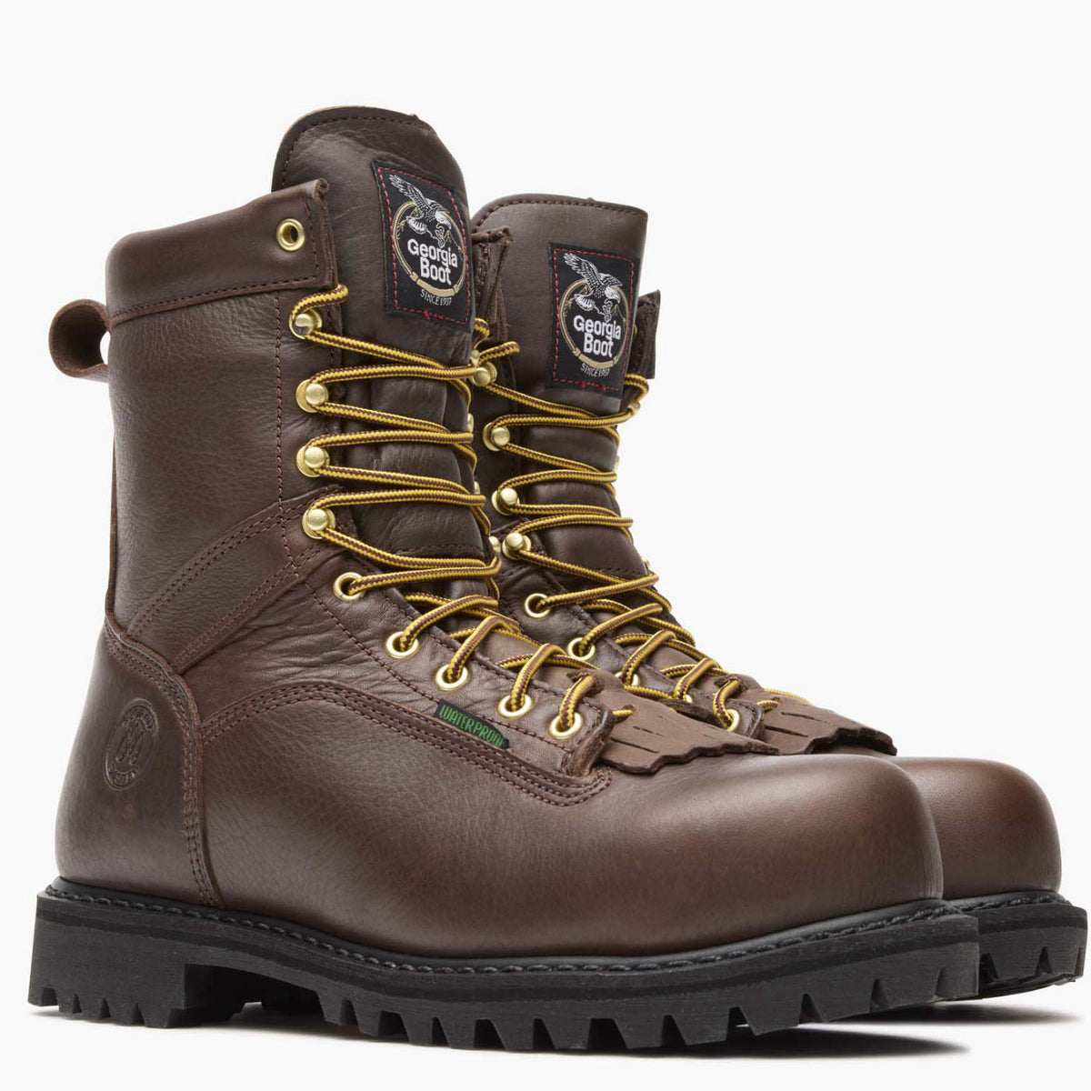 Men Georgia Boot Lace-to-Toe Steel Toe Waterproof Work Boot