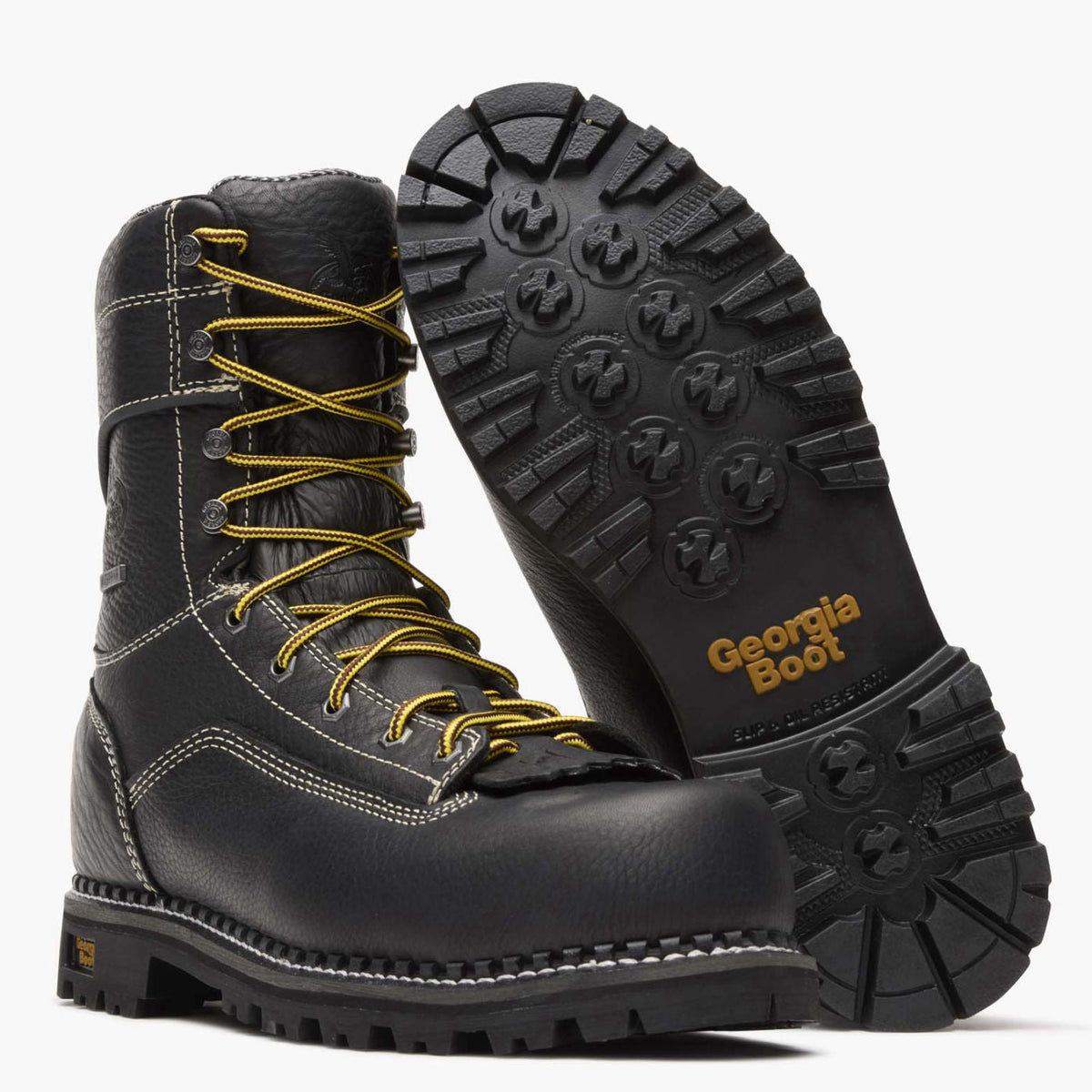 Men Georgia Boot AMP LT Logger Composite Toe Waterproof Work Boot