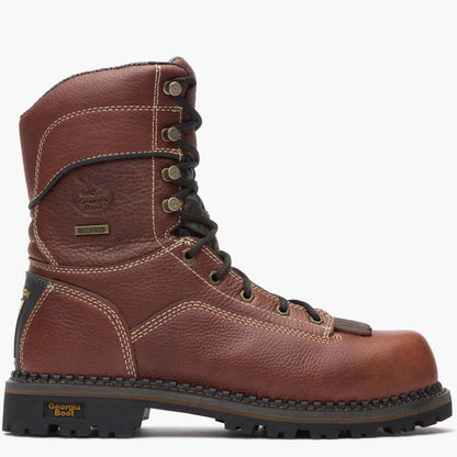 Men Georgia Boot AMP LT Logger Composite Toe Low Heel Waterproof Work Boot