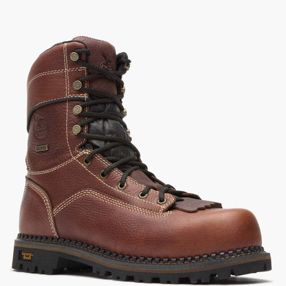 Men Georgia Boot AMP LT Logger Composite Toe Low Heel Waterproof Work Boot