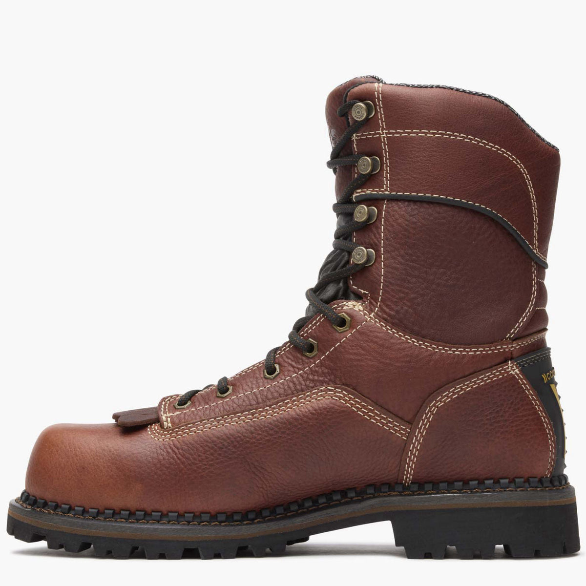 Men Georgia Boot AMP LT Logger Composite Toe Low Heel Waterproof Work Boot