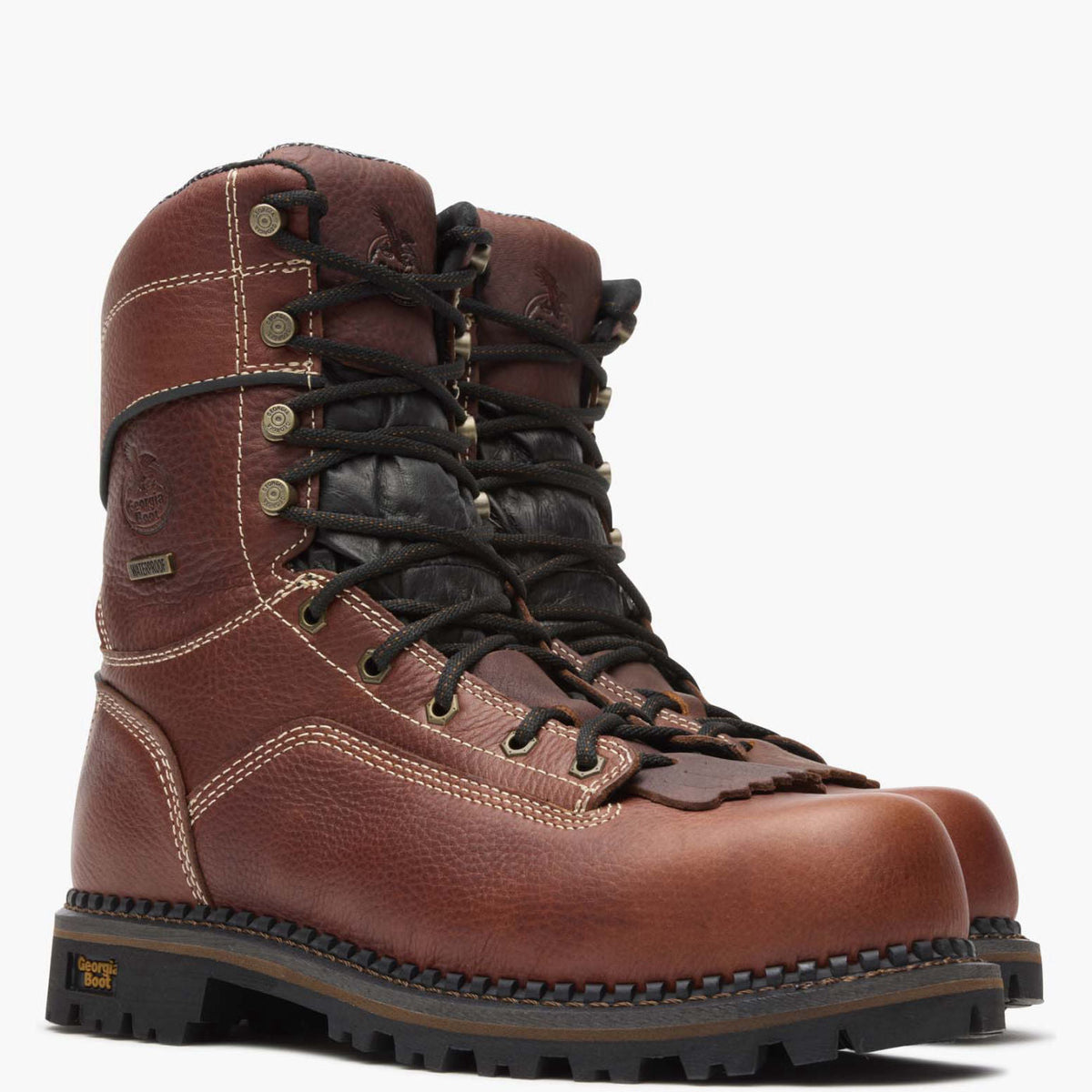 Men Georgia Boot AMP LT Logger Composite Toe Low Heel Waterproof Work Boot