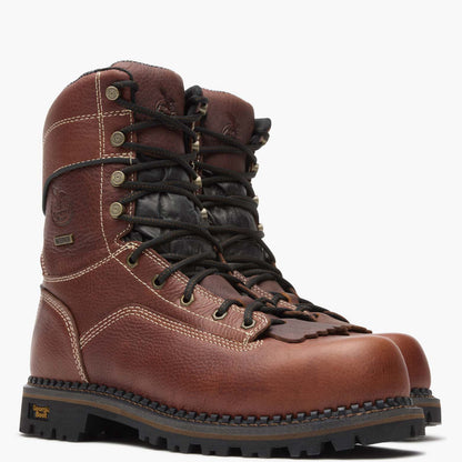 Men Georgia Boot AMP LT Logger Composite Toe Low Heel Waterproof Work Boot