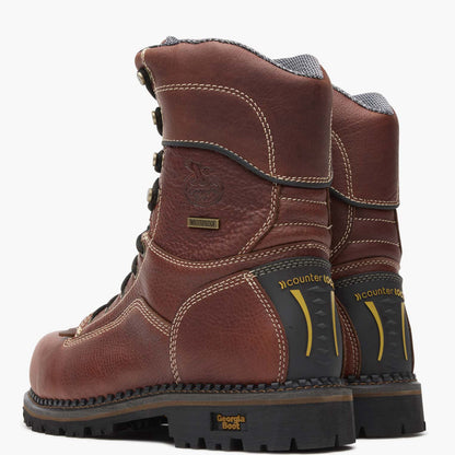 Men Georgia Boot AMP LT Logger Composite Toe Low Heel Waterproof Work Boot