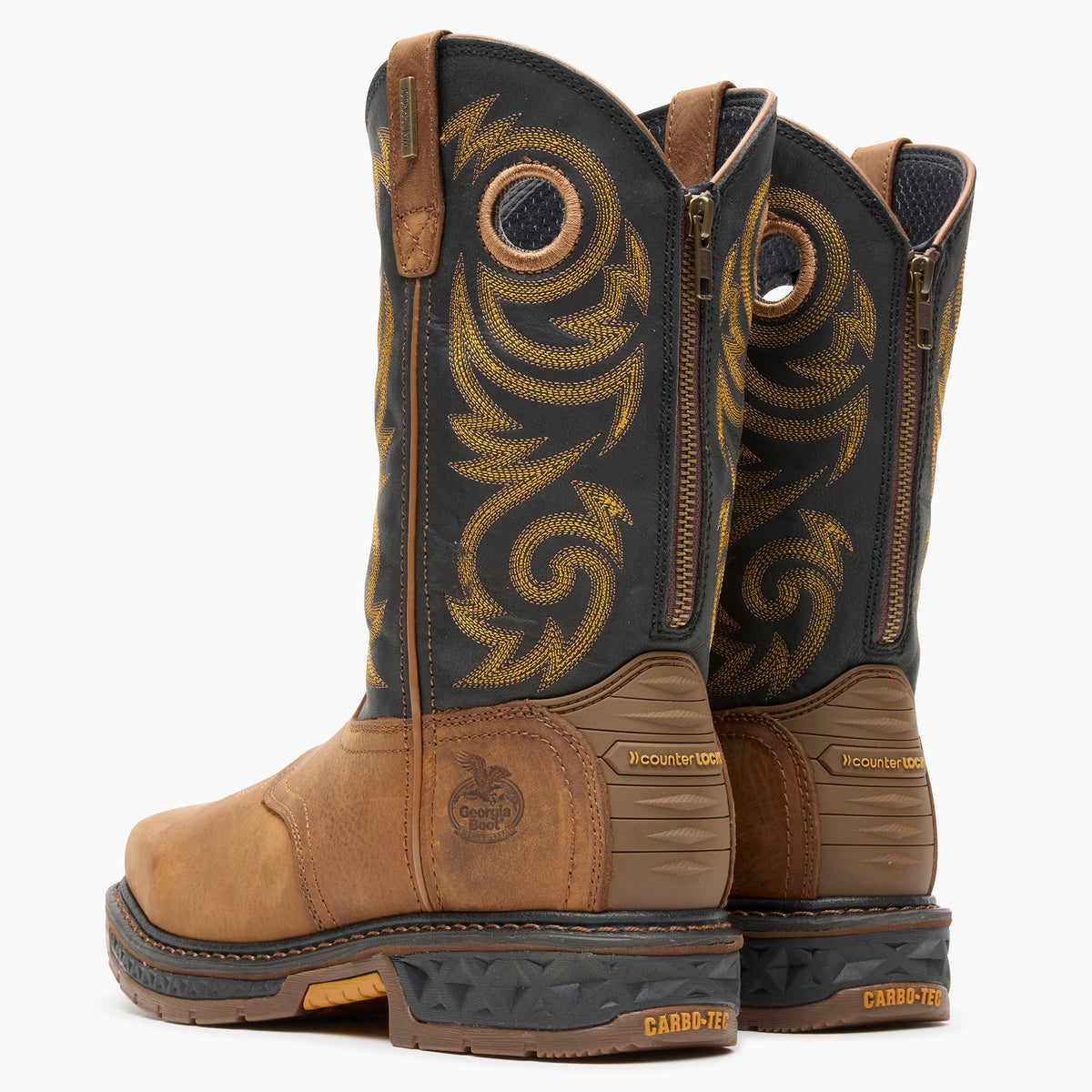Men Georgia Boot Carbo-Tec LT Steel Toe Waterproof Pull On Work Boot
