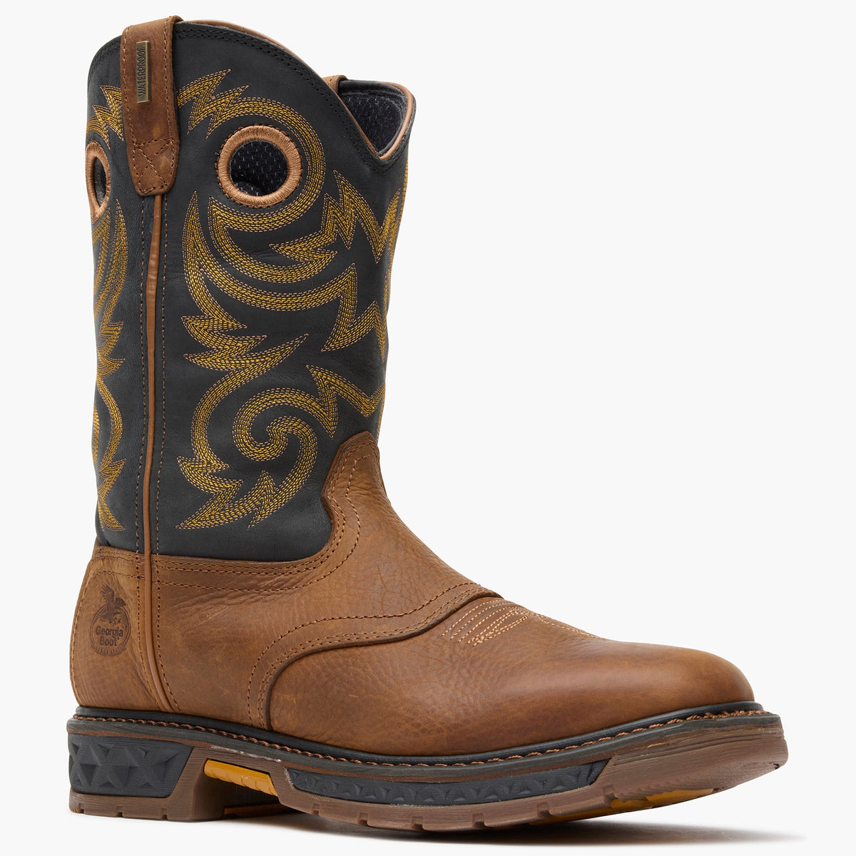 Men Georgia Boot Carbo-Tec LT Steel Toe Waterproof Pull On Work Boot