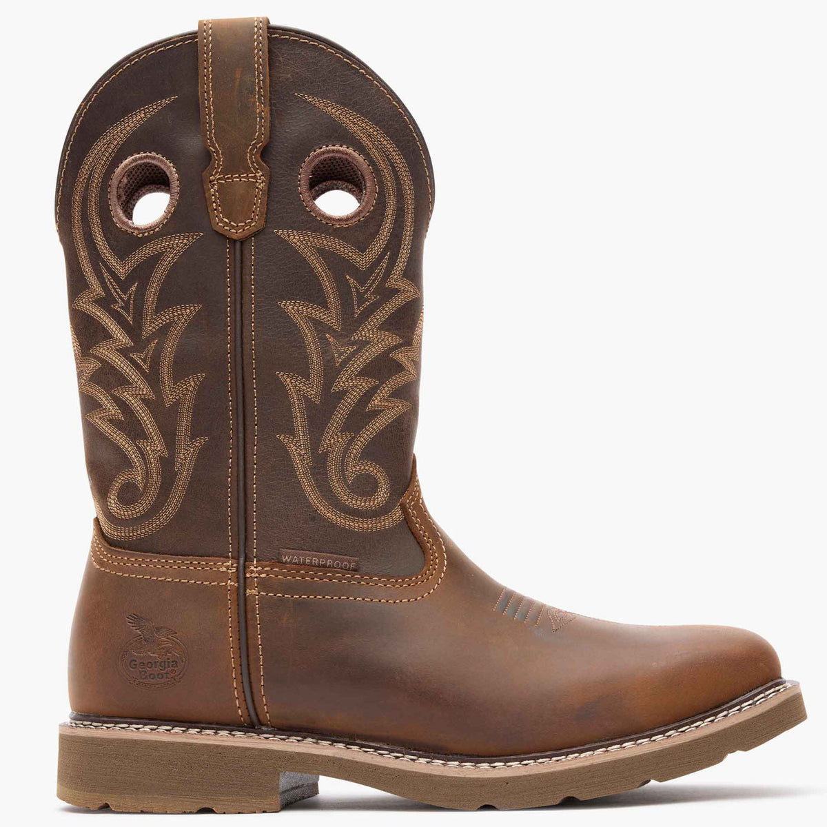 Men Georgia Boot Core 37 Western 11" Steel Toe Waterproof Pull-On Work Boo
