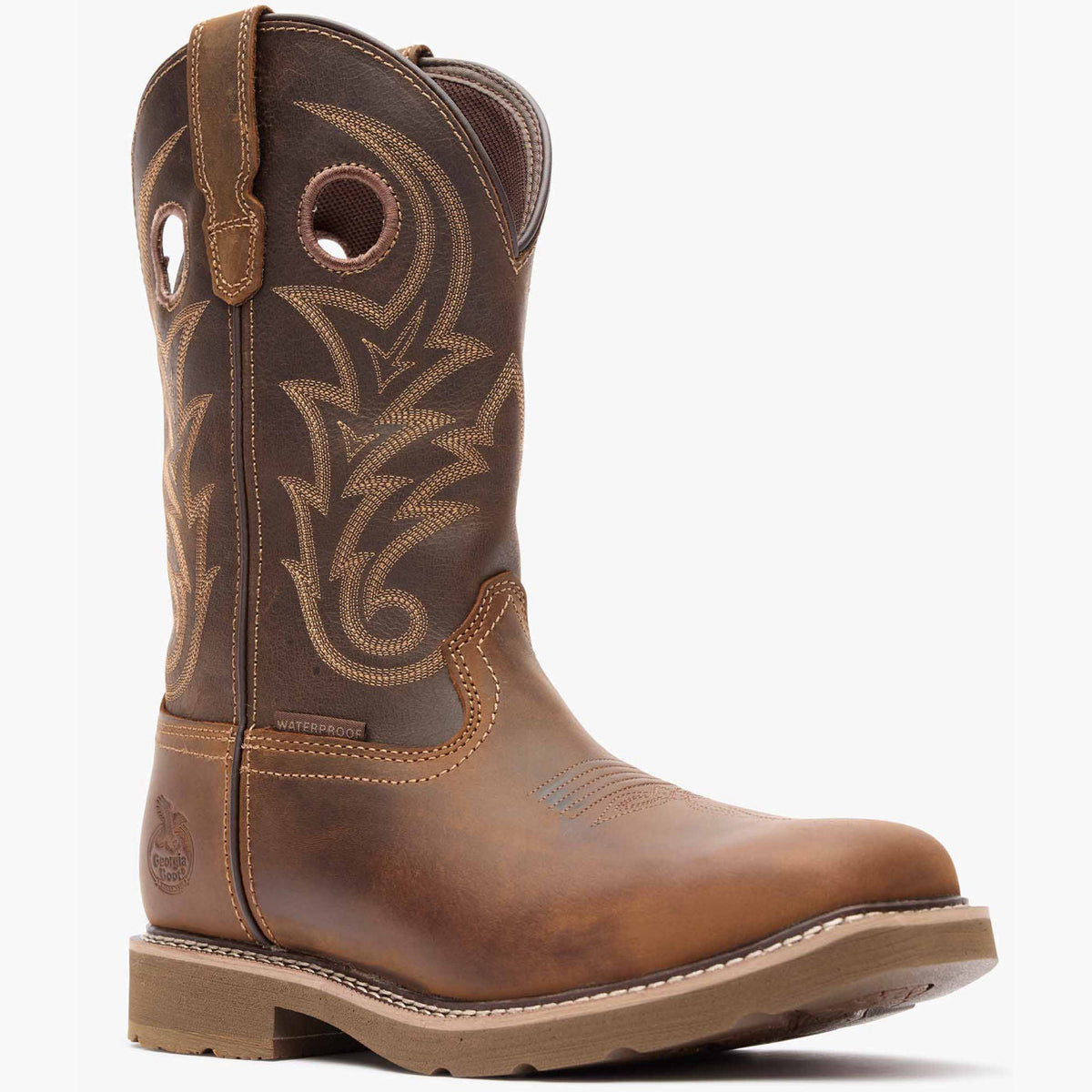 Men Georgia Boot Core 37 Western 11" Steel Toe Waterproof Pull-On Work Boo