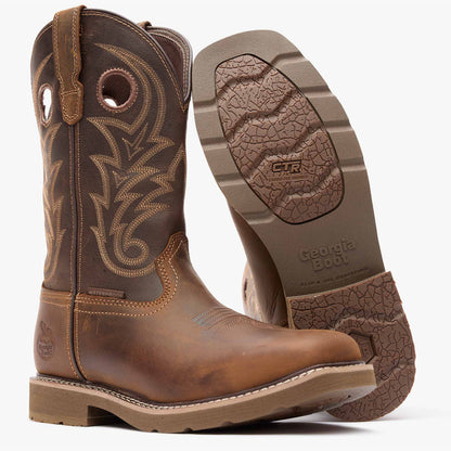 Men Georgia Boot Core 37 Western 11" Steel Toe Waterproof Pull-On Work Boo