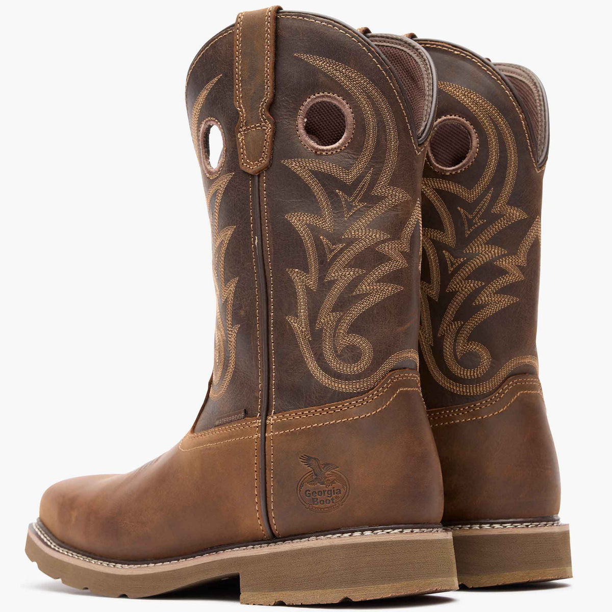 Men Georgia Boot Core 37 Western 11" Steel Toe Waterproof Pull-On Work Boo