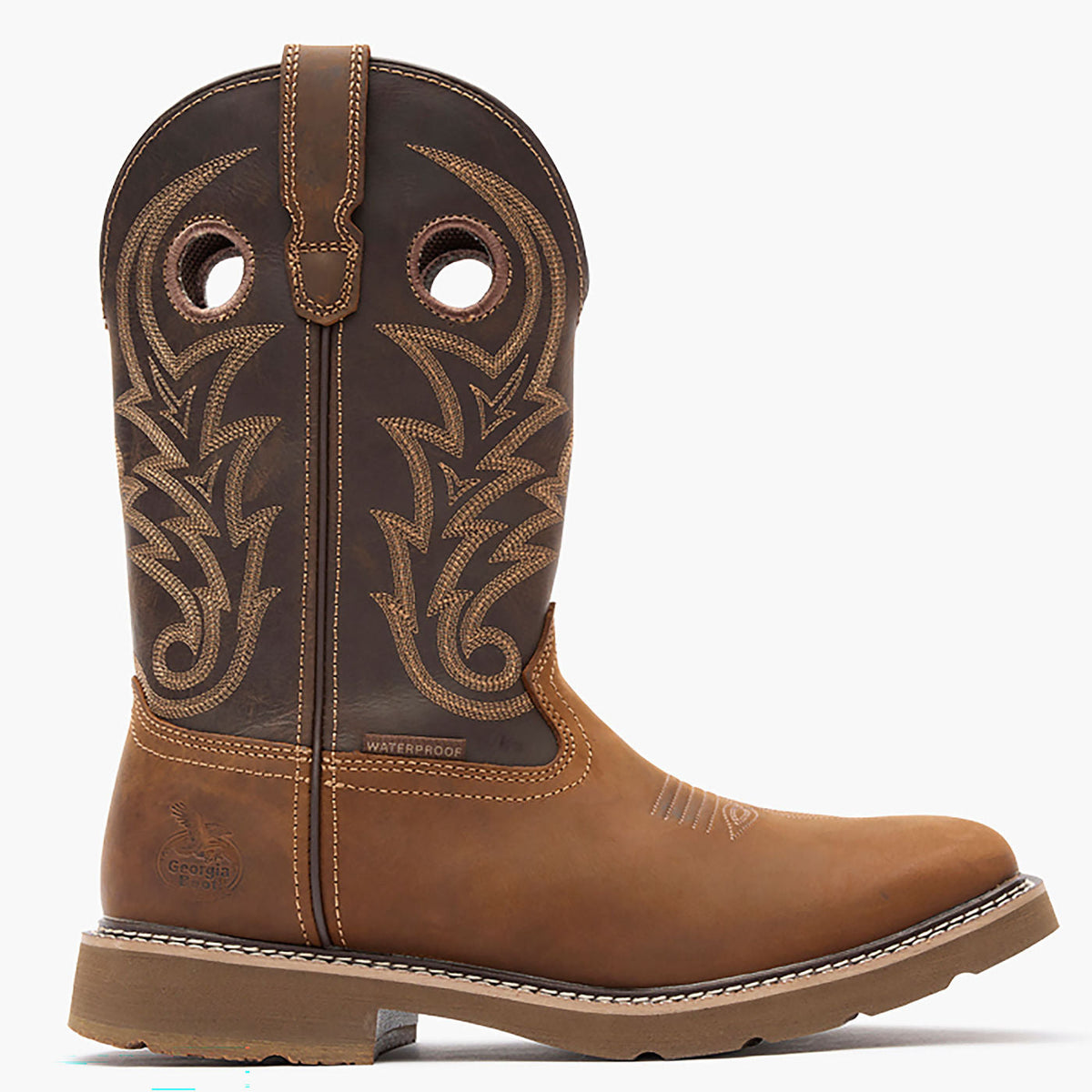 Men Georgia Boot Core 37 Western 11" Waterproof Pull-On Work Boot