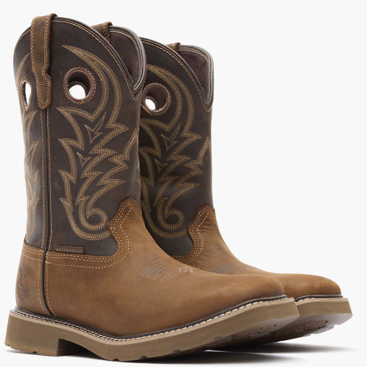 Men Georgia Boot Core 37 Western 11" Waterproof Pull-On Work Boot