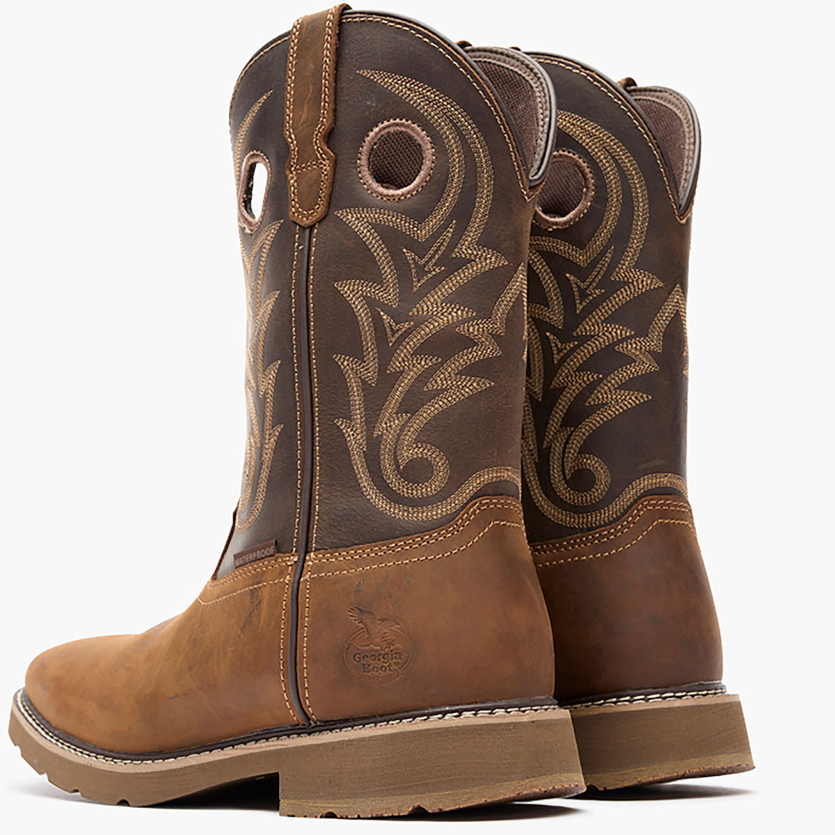 Men Georgia Boot Core 37 Western 11" Waterproof Pull-On Work Boot